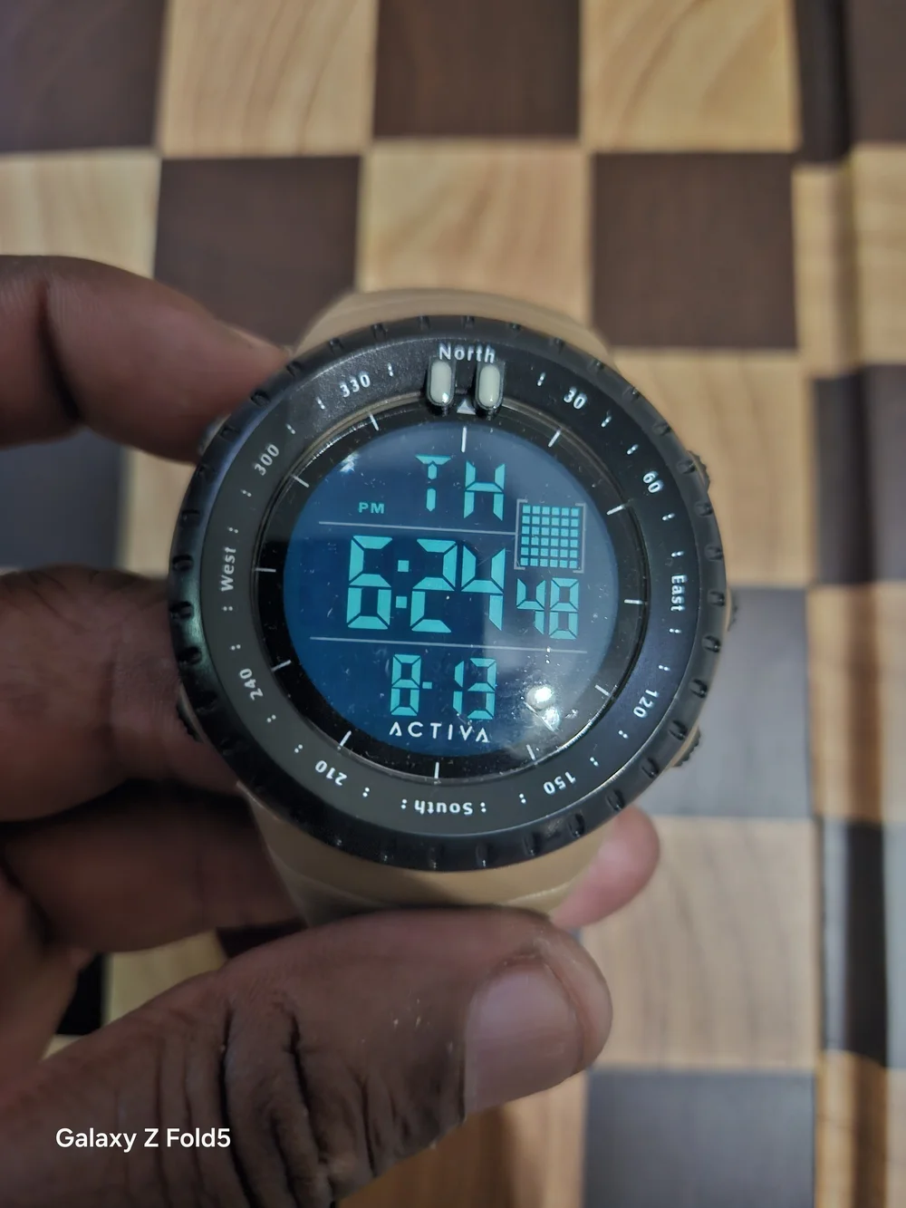 Activa Digital Sport Watch in Tan and Black